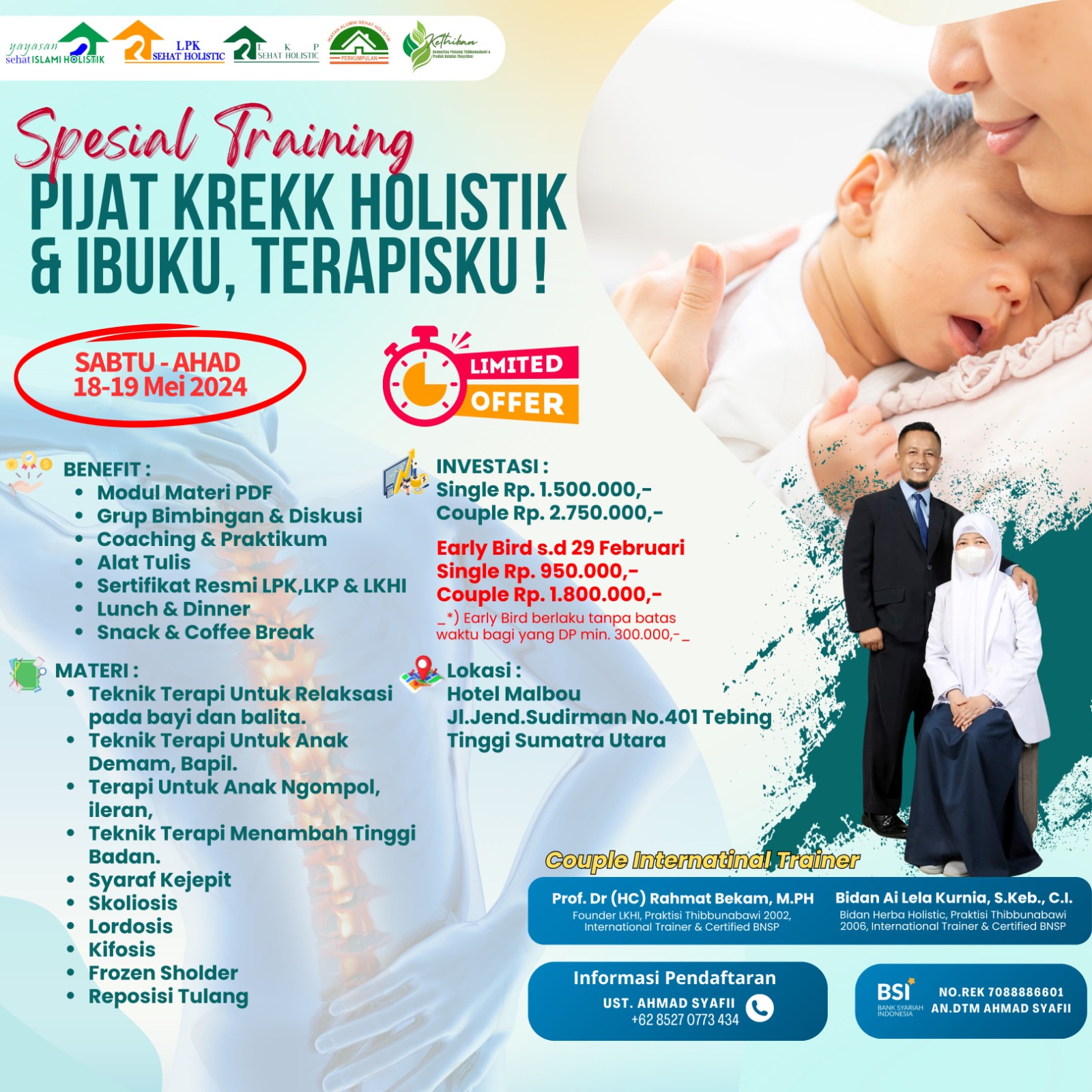 Special Training; PIJAT KREK HOLISTIK & IBUKU, TERAPISKU!